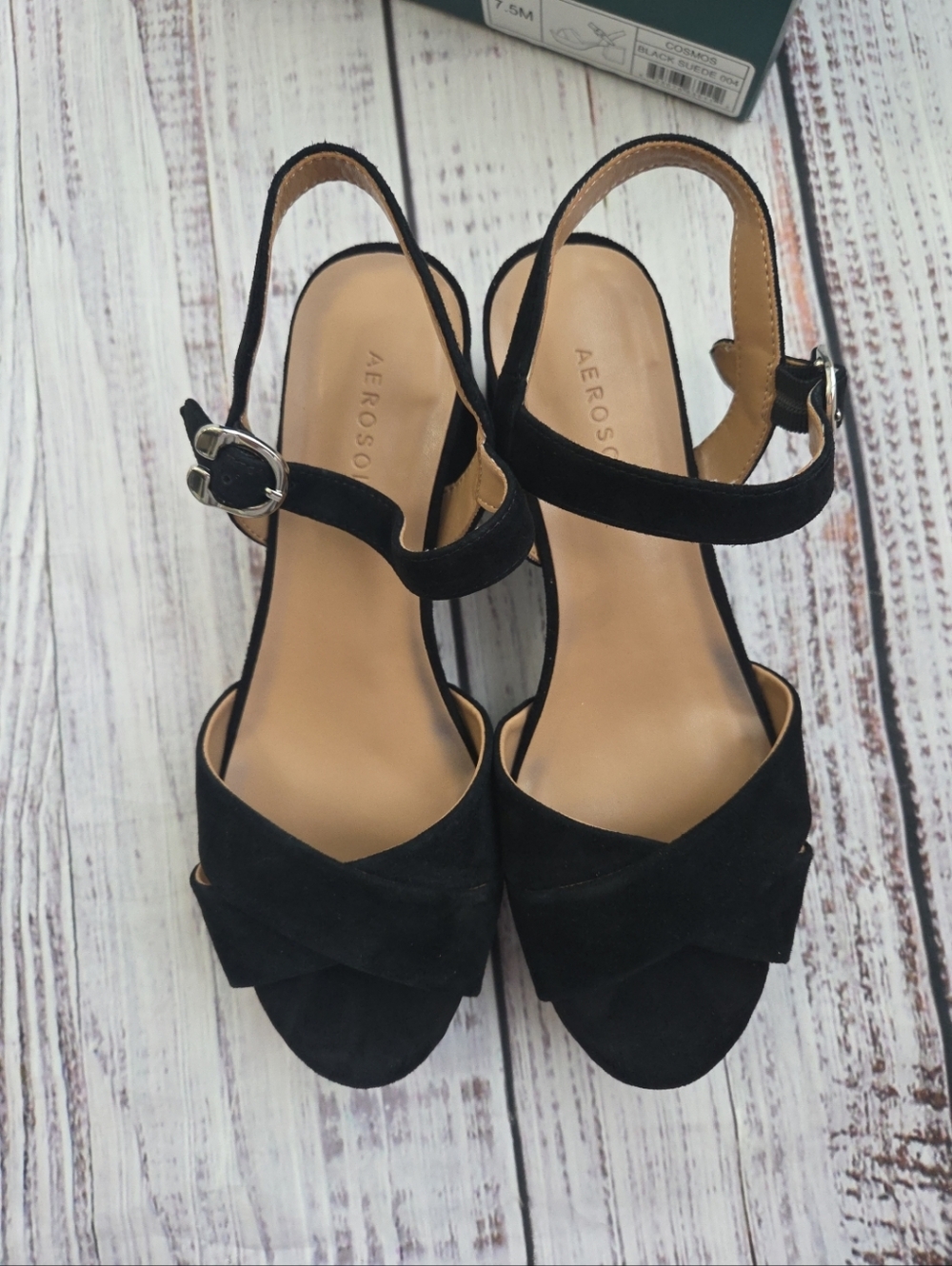 Aerosoles Cosmos Women's Suede Platform Sandals size 7.5 Comfort Shoes EUC - Picture 4 of 9